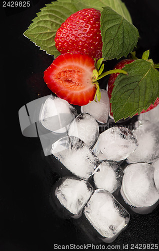 Image of Ice cubes isolated on black