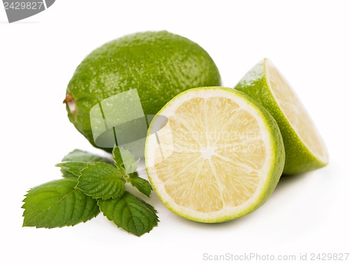 Image of Fresh limes, mint leaves