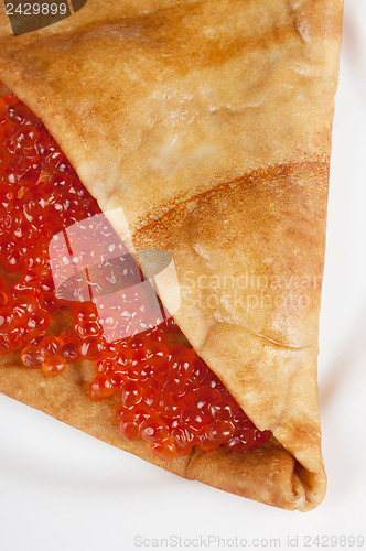 Image of Pancake with red caviar