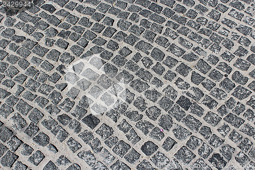 Image of covering of road made from stone blocks