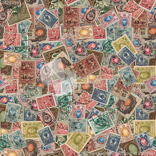 Image of Seamless Texture of Postage Stamps.