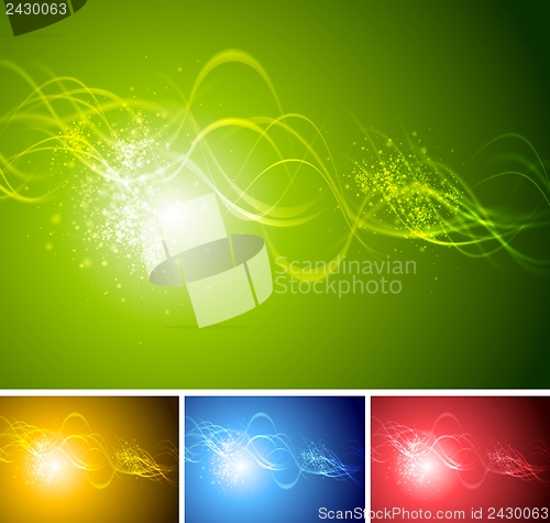 Image of Vector shiny waves design template
