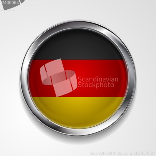 Image of Vector button with stylish metallic frame. German flag