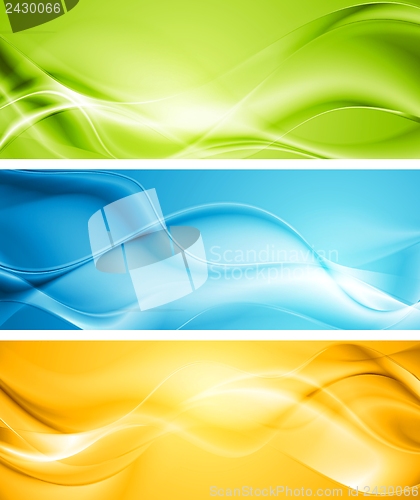 Image of Elegant smooth waves vector banners