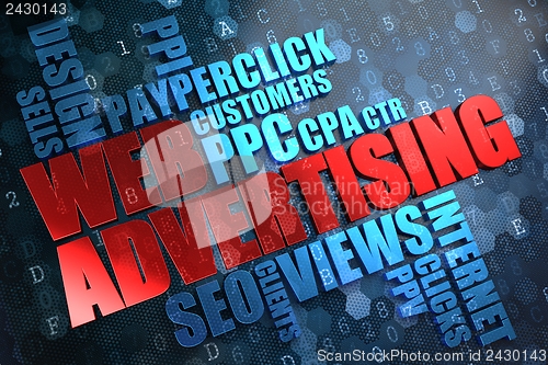 Image of WEB Advertising. Wordcloud Concept.