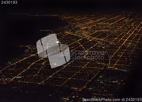 Image of Night Panorama Of Chicago