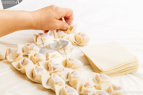 Image of Homemade dumpling with human hand