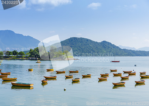 Image of Beautiful sea coast and boat