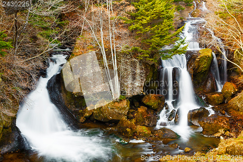 Image of Waterfall in Autumn forest