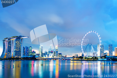 Image of Singapore skyline at night