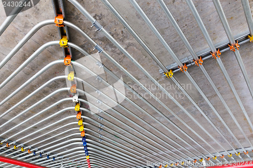 Image of Pipes on ceiling wall