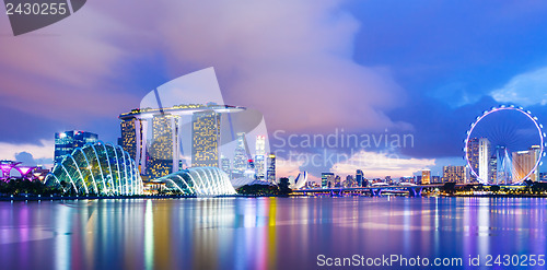 Image of Singapore cityscape during sunset