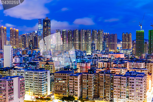 Image of Residential district in city at night