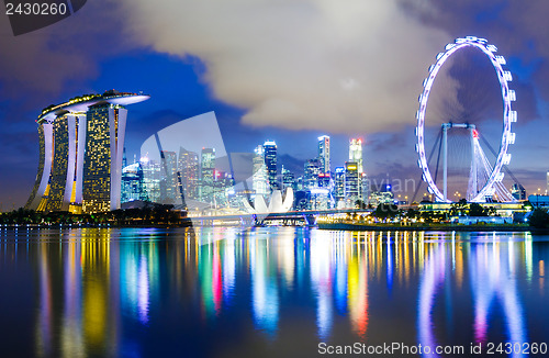 Image of Singapore skyline at night