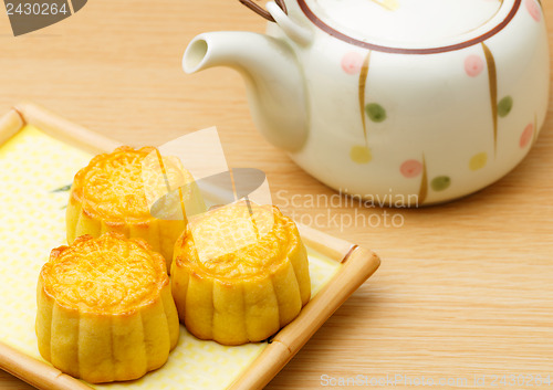 Image of Mooncake and teapot