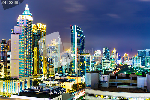 Image of Bangkok skyline at night