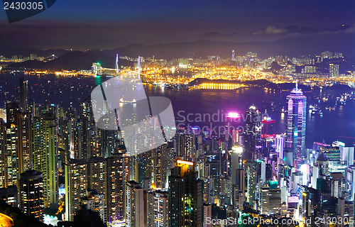 Image of Hong Kong city at night