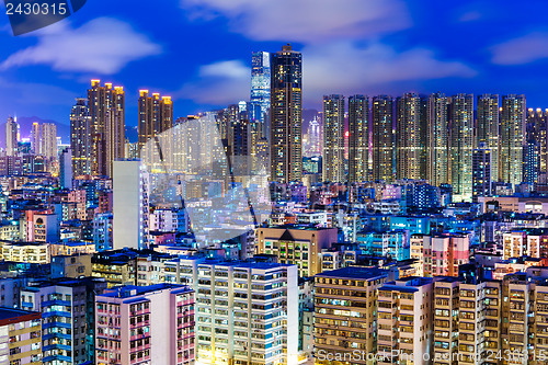 Image of Residential district in Hong Kong at night