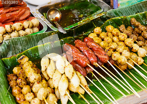 Image of Thailand style grilled food on street