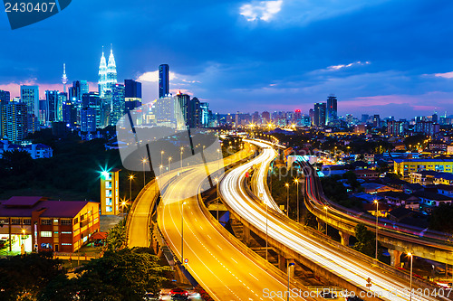 Image of Kuala Lumpur skyline at night