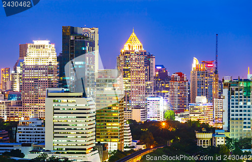 Image of Bangkok skyline at night