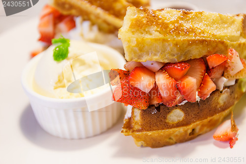 Image of Waffles with strawberries