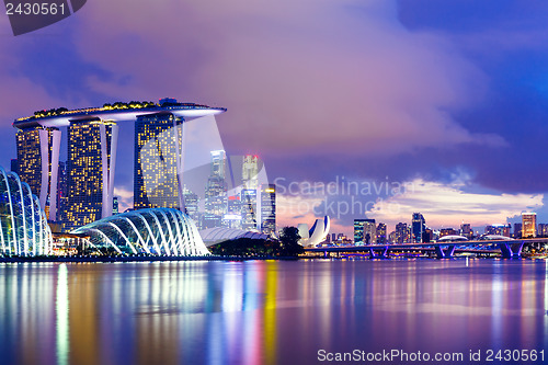 Image of Singapore skyline at night