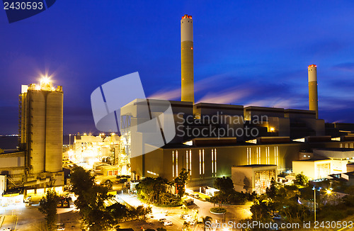 Image of Industrial plant at night