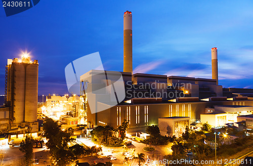 Image of Coal power station at night