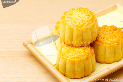 Image of Chinese traditional mooncake close up