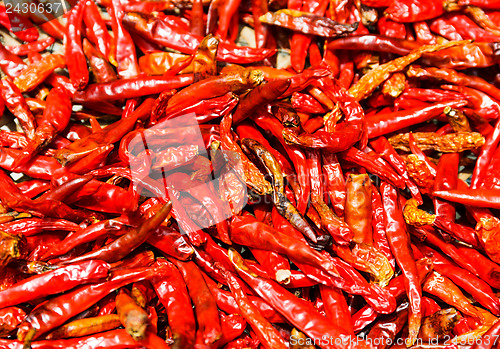 Image of Red Chili peppers close up