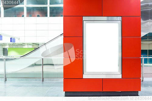 Image of Blank billboard on modern subway background