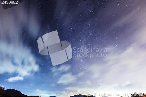 Image of Galaxy with star sky at night
