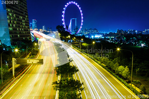 Image of Highway in Singapore at night