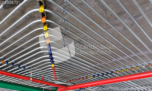 Image of Pipes on ceiling wall