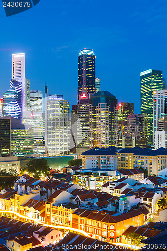 Image of Singapore city skyline at night