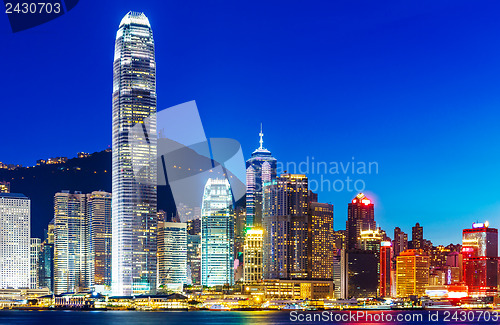 Image of Hong Kong skyline at night