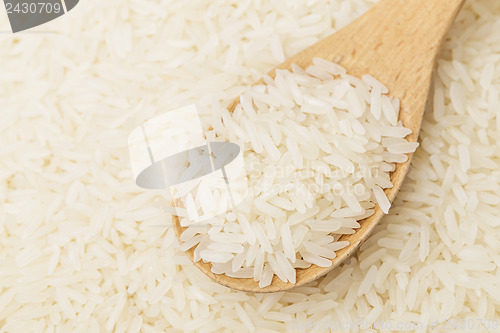 Image of White rice on spoon