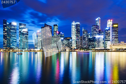 Image of Singapore skyline at night