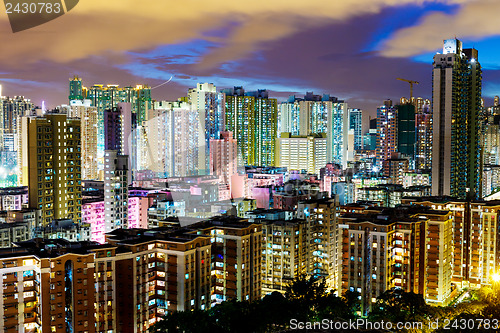 Image of Cityscape in Hong Kong at night