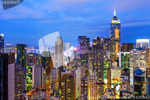 Image of Cityscape in Hong Kong at night