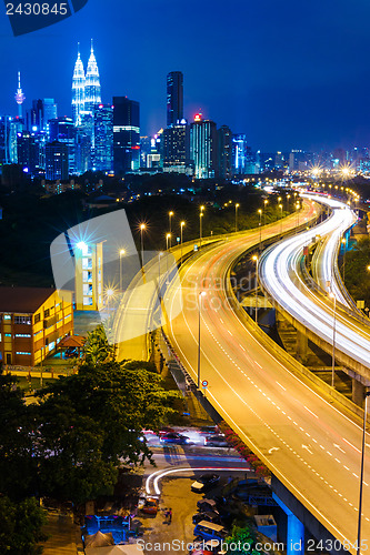 Image of Kuala Lumpur skyline at night