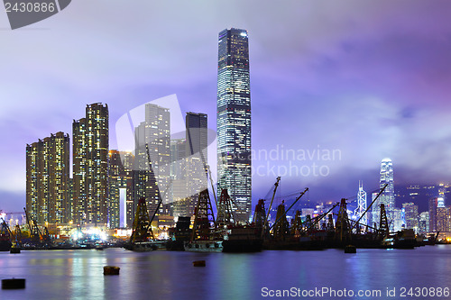 Image of Kowloon skyline at night