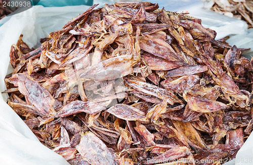 Image of Dried squid on food market