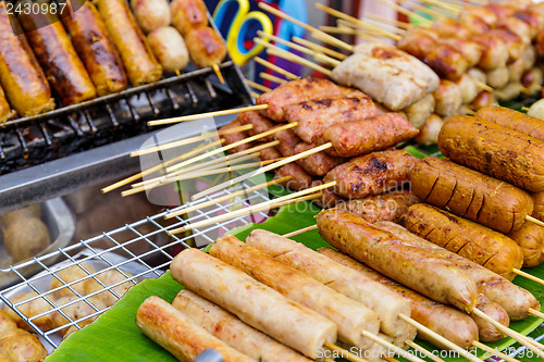 Image of Thailand style grilled food on street