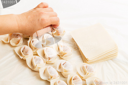 Image of Homemade dumpling with human hand