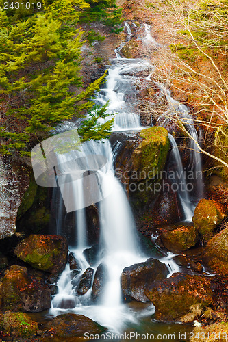 Image of Waterfall in Autumn forest