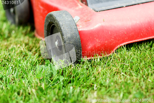 Image of Lawnmower on grass