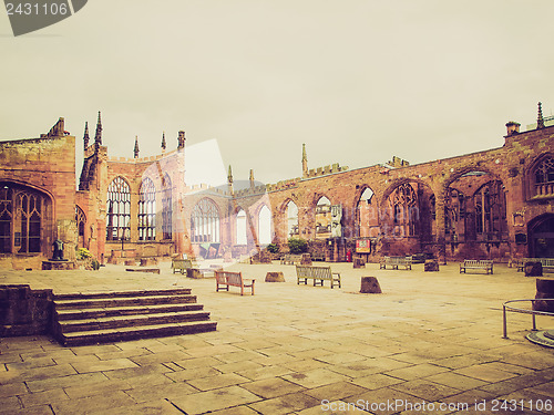 Image of Retro look Coventry Cathedral ruins