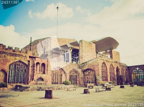 Image of Retro look Coventry Cathedral ruins